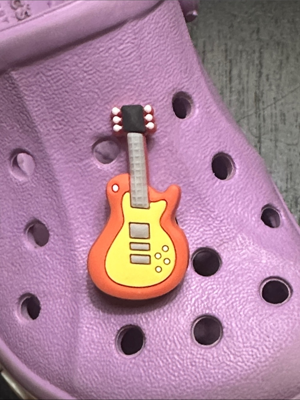 Jibbitz Orange and Yellow Guitar Shoe Charm